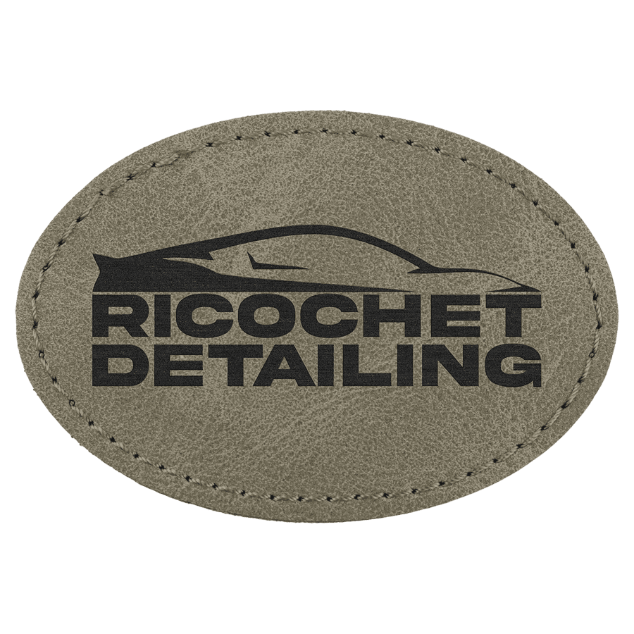 3" x 2" Light Green Premier Laserable Leatherette Oval Patch with Kota Pro Adhesive - Creekside Collection