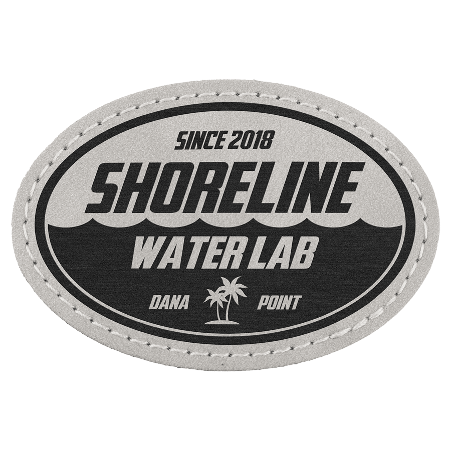 3" x 2" Oval Premier Suni Deri Patch, Kota Pro Yapışkanlı, Creekside Koleksiyonu – Açık Gri