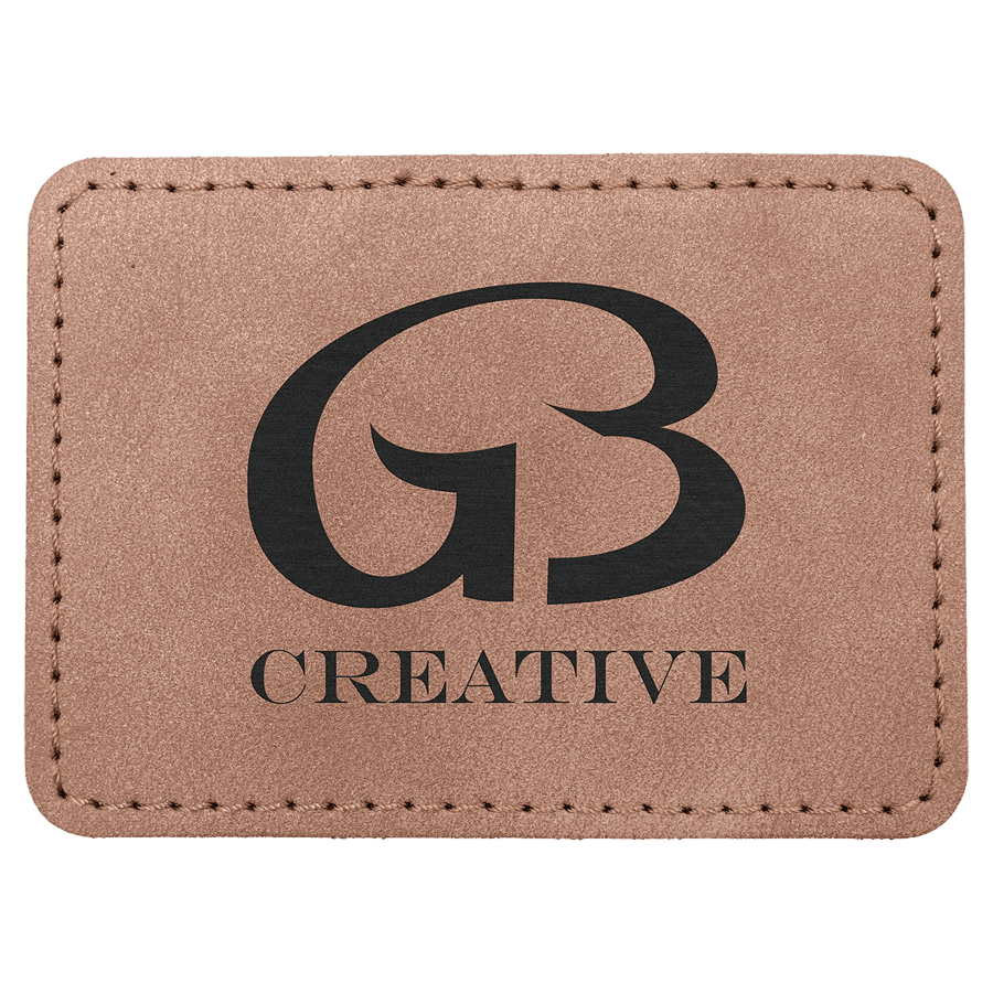 3 1/2" x 2 1/2" Blush Premier Laserable Leatherette Rectangle Patch with Kota Pro Adhesive - Creekside Collection
