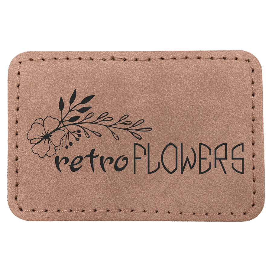 3" x 2" Blush Premier Laserable Leatherette Rectangle Patch with Kota Pro Adhesive - Creekside Collection