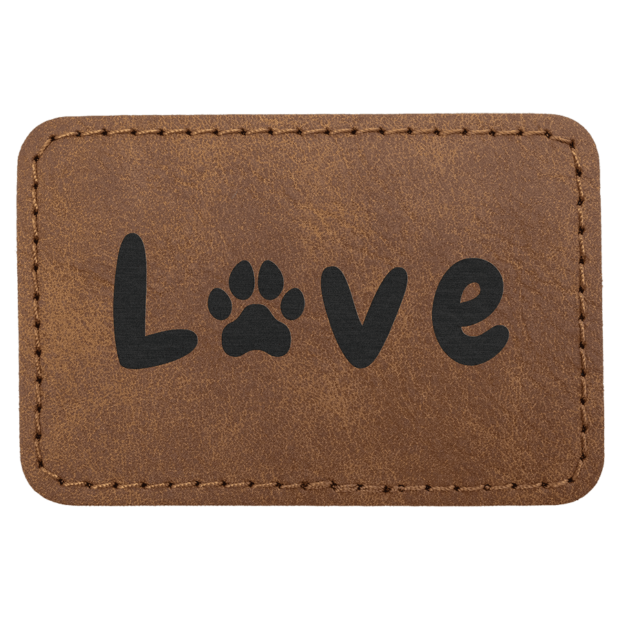 3" x 2" Dark Brown Premier Laserable Leatherette Rectangle Patch with Kota Pro Adhesive - Creekside Collection