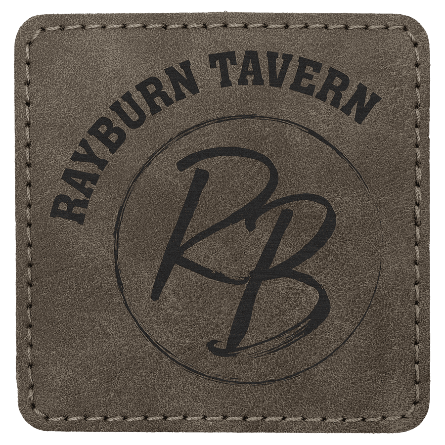 3" x 3" Kare Premier Suni Deri Patch, Kota Pro Yapışkanlı, Creekside Koleksiyonu – Koyu Gri