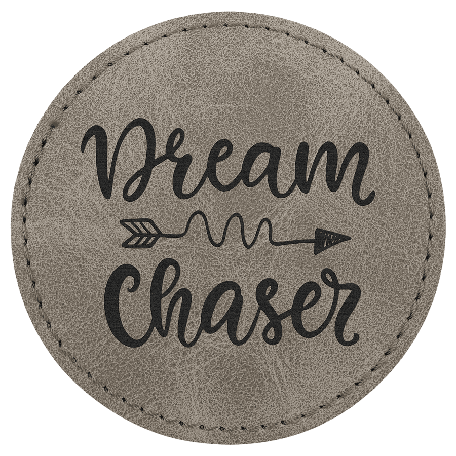3" Gray Premier Laserable Leatherette Round Patch with Kota Pro Adhesive - Creekside Collection