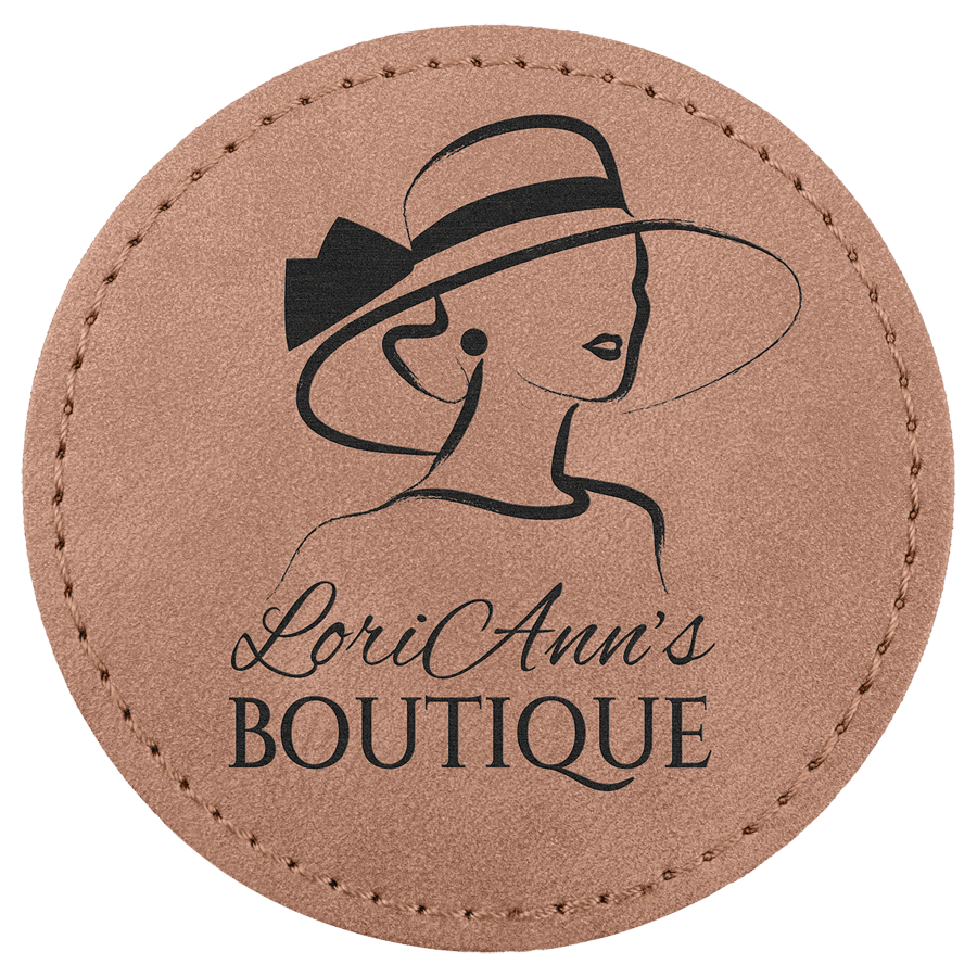 3" Blush Premier Laserable Leatherette Round Patch with Kota Pro Adhesive - Creekside Collection
