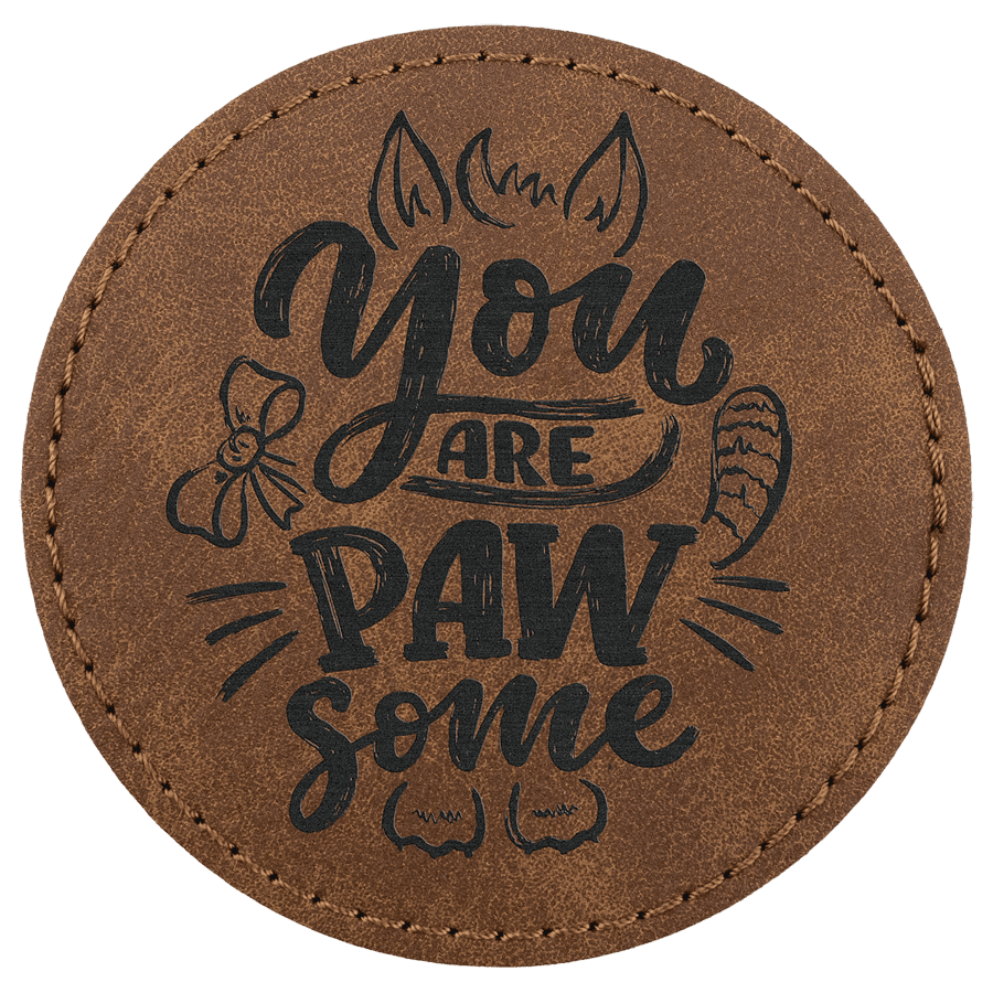 3" Dark Brown Premier Laserable Leatherette Round Patch with Kota Pro Adhesive - Creekside Collection