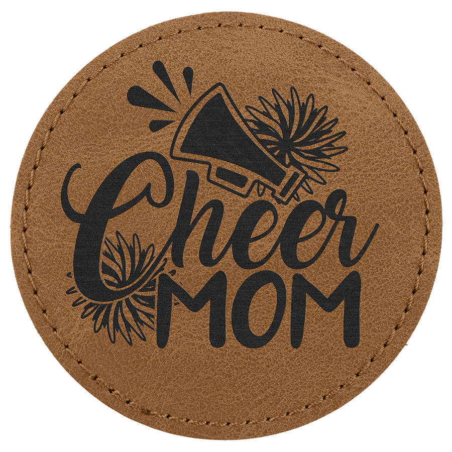 3" Medium Brown Premier Laserable Leatherette Round Patch with Kota Pro Adhesive - Creekside Collection