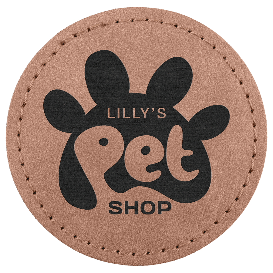 2 1/2" Blush Premier Laserable Leatherette Round Patch with Kota Pro Adhesive - Creekside Collection