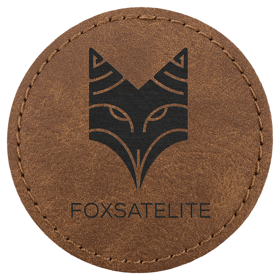 2 1/2" Dark Brown Premier Laserable Leatherette Round Patch with Kota Pro Adhesive - Creekside Collection