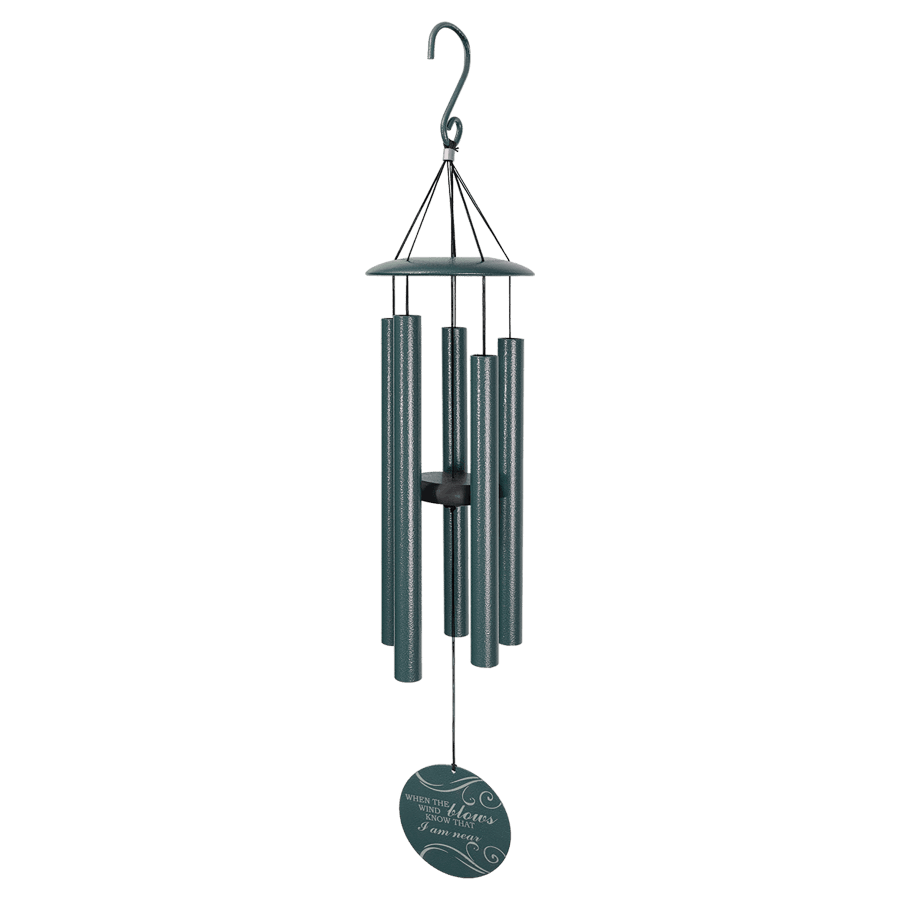 30" Dark Peacock Green Powder Coated Aluminum Wind Chime