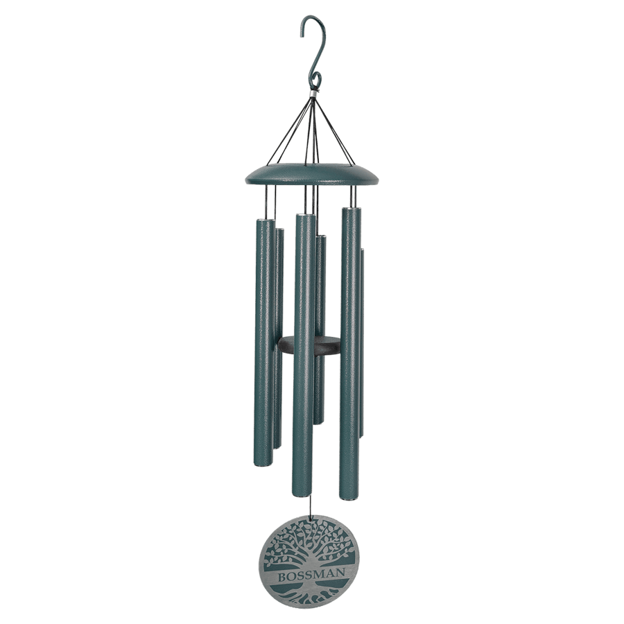 36" Dark Peacock Green Powder Coated Aluminum Wind Chime